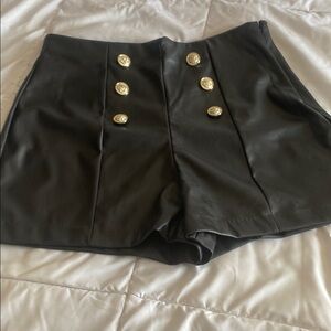 Ci Sono Black and Gold High Waist Shorts